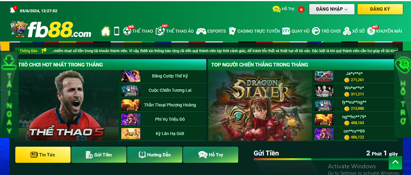 Có rất nhiều trò chơi tại FB88